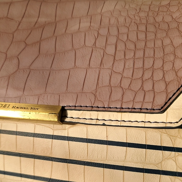 Rachel Roy Blue Striped Embossed Clutch - Picture 2 of 5